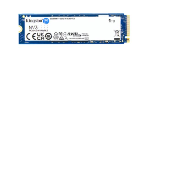 01 SSD KINGSTON 1TB NV3 M.2 2280 NVME PCIE 4.0 LEITURA 6000MB/S GRAVACAO 4000MB/S - SNV3S/1000G
